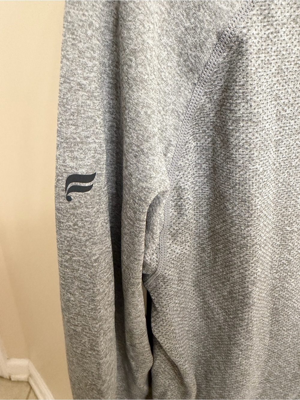 Fabletics Men's Heather Gray Quarter-Zip Pullover - Picture 4 of 6